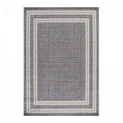 STUDIO DECO Tapis Extérieur Tissé Plat Gris Et Greige 80x250cm