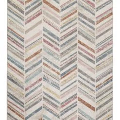 Esprit Tapis Extérieur Tapis Exterieur Tissé Plat Motif Chevrons Vintage Coloré 133x200