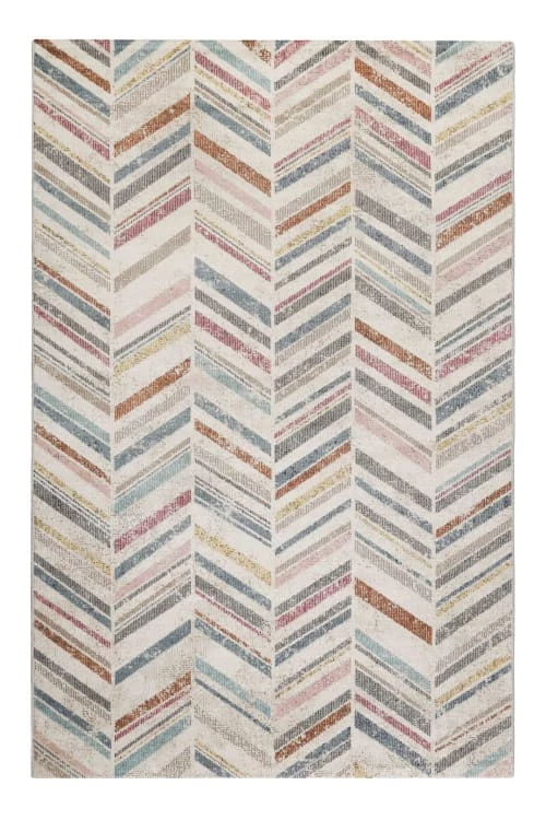 Esprit Tapis Extérieur Tapis Exterieur Tissé Plat Motif Chevrons Vintage Coloré 200x290