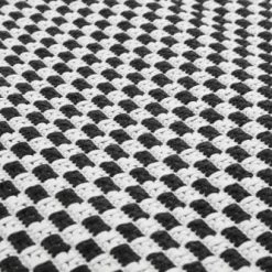 Esprit Tapis Extérieur Tapis Exterieur Tissé Plat Motif Damier Blanc Et Noir 133x200 -Tapis extérieur Soldes tapis exterieur tisse plat motif damier blanc et noir 133x200 3