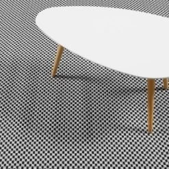 Esprit Tapis Extérieur Tapis Exterieur Tissé Plat Motif Damier Blanc Et Noir 80x300 -Tapis extérieur Soldes tapis exterieur tisse plat motif damier blanc et noir 80x300 2