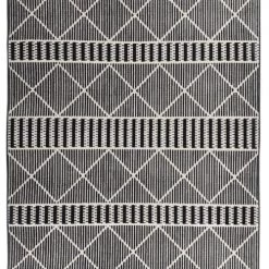 Tom Tailor Tapis Extérieur Tapis Outdoor/ Indoor - Motif Géométrique - Tissé Noir 120x180 Cm