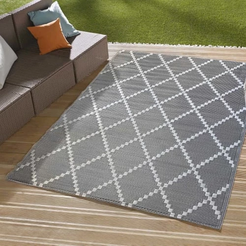 Home Maison Tapis Extérieur Tapis Outdoor Tressé Recto/verso Polypropylène Gris X 120 7 Home Maison Tapis Extérieur Tapis Outdoor Tressé Recto/verso Polypropylène Gris X 120 – Image 5