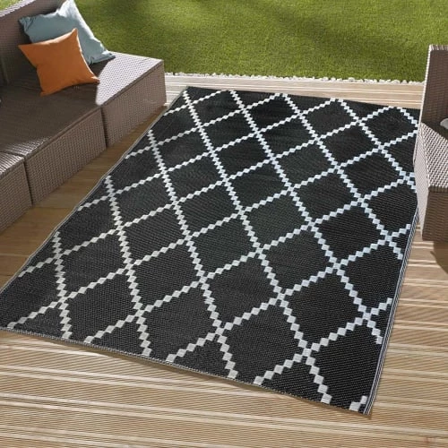 Home Maison Tapis Extérieur Tapis Outdoor Tressé Recto/verso Polypropylène Noir X 120 3 Home Maison Tapis Extérieur Tapis Outdoor Tressé Recto/verso Polypropylène Noir X 120