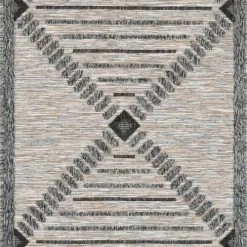 Nazar Tapis Extérieur Tapis Petit Extérieur Motif Losange Anthracite - 70x140