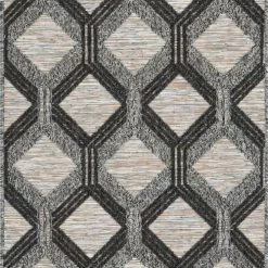 Nazar Tapis Extérieur Tapis Petite Extérieur Motif Géométrique Gris - 70x140
