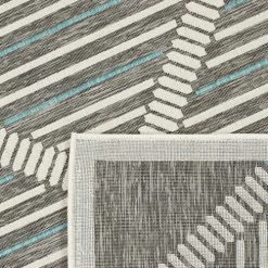 Nazar Tapis Extérieur Tapis Petite Taille Extérieur Motif Losange Anthracite - 70x140 -Tapis extérieur Soldes tapis petite taille exterieur motif losange anthracite 70x140 3