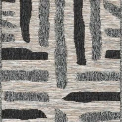 Nazar Tapis Extérieur Tapis Petite Taille Extérieur Rayé Anthracite Et Gris - 70x140