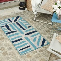 Nazar Tapis Extérieur Tapis Petite Taille Extérieur Rayé Bleu Et Gris - 70x140 8 Nazar Tapis Extérieur Tapis Petite Taille Extérieur Rayé Bleu Et Gris - 70x140 -Tapis extérieur Soldes tapis petite taille exterieur raye bleu et gris 70x140 3