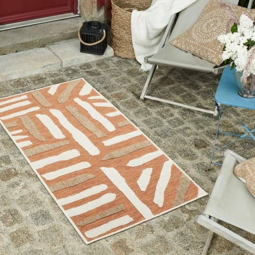 Nazar Tapis Extérieur Tapis Petite Taille Extérieur Rayé Orange Et Gris - 70x140 4 Nazar Tapis Extérieur Tapis Petite Taille Extérieur Rayé Orange Et Gris - 70x140 – Image 2