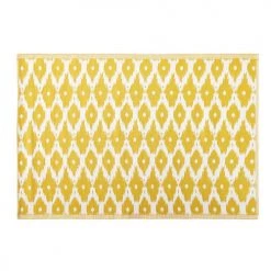 Tapis extérieur Soldes 22 Maisons Du Monde Tapis Extérieur Tapis Réversible En Polypropylène Jaune Motifs Graphiques Blancs 150x200, OEKO-TEX®