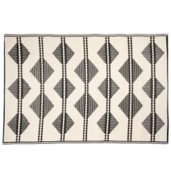 Maisons Du Monde Tapis Extérieur Tapis Réversible En Polypropylène Motifs Triangles écrus Et Noirs 120x180, OEKO-TEX®