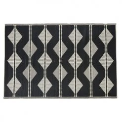 Maisons Du Monde Tapis Extérieur Tapis Réversible En Polypropylène Motifs Triangles écrus Et Noirs 180x270