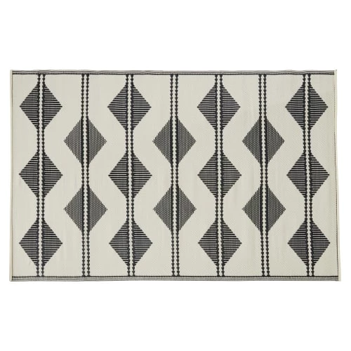 Maisons Du Monde Tapis Extérieur Tapis Réversible En Polypropylène Motifs Triangles écrus Et Noirs 180x270 4 Maisons Du Monde Tapis Extérieur Tapis Réversible En Polypropylène Motifs Triangles écrus Et Noirs 180x270 – Image 2