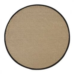 Maisons Du Monde Tapis Extérieur Tapis Rond En Polypropylène Tissé Beige Et Noir D160