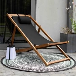 Oviala Tapis Extérieur Tapis Rond Polypropylène Noir 160cm -Tapis extérieur Soldes tapis rond polypropylene noir 160cm 4