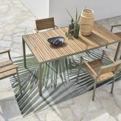 Maisons Du Monde Tapis Extérieur Tapis Tissé Jacquard écru Motif Feuillage Vert 160x230, OEKO-TEX® -Tapis extérieur Soldes tapis tisse jacquard ecru motif feuillage vert 160x230 oeko tex 1000 9 19 211948 3