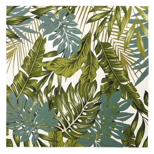 Maisons Du Monde Tapis Extérieur Tapis Vert Et écru Imprimé Tropical 200x200, OEKO-TEX® 3 Maisons Du Monde Tapis Extérieur Tapis Vert Et écru Imprimé Tropical 200x200, OEKO-TEX®