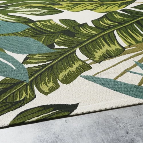 Maisons Du Monde Tapis Extérieur Tapis Vert Et écru Imprimé Tropical 200x200, OEKO-TEX® 4 Maisons Du Monde Tapis Extérieur Tapis Vert Et écru Imprimé Tropical 200x200, OEKO-TEX® – Image 2